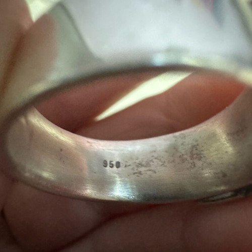 Silver men's ring with 950 hallmark like new