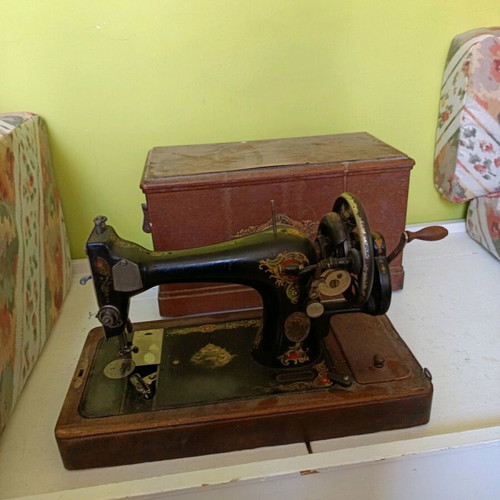 Singer hand sewing machine used antique