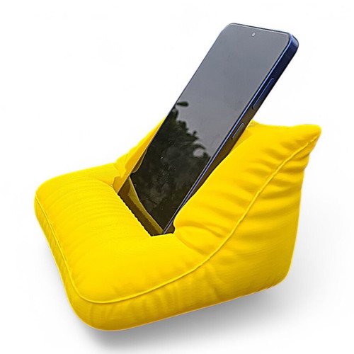 3D Printed Pillow mobile phone stand, yellow
