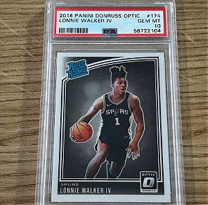 Κάρτα PSA 10 Lonnie Walker IV San Antonio Spurs Rookie Panini 2018 NBA