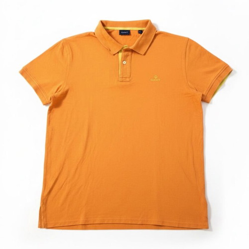 Gant men's polo shirt used, orange, size XL