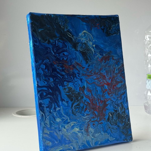 Fluid art canvas handmade