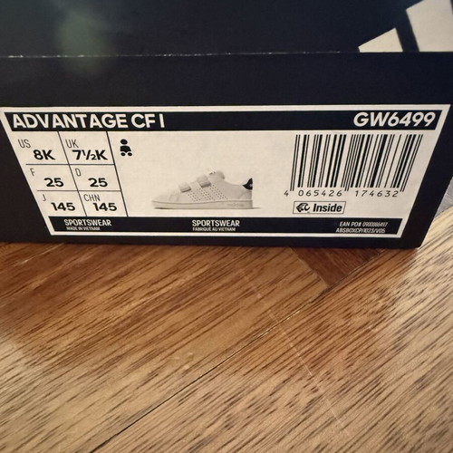 Adidas Advantage CFI sneakers size 25, black and white