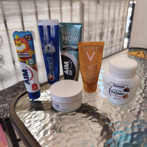 Bath products used, assorted lotions and creams