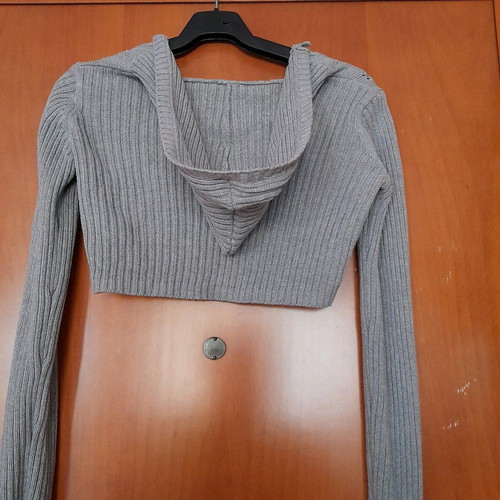 Zara bolero with hood medium, knitted, like new, gray