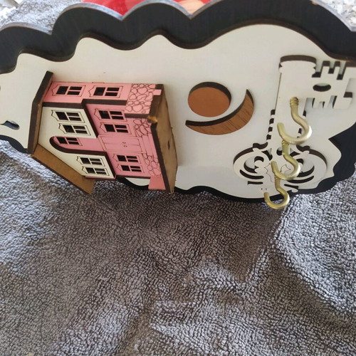 Key holder house used for keys or kitchen towels