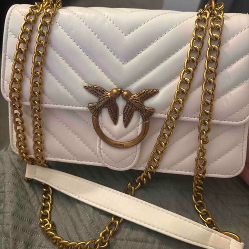 Pinko Love Bag shoulder bag, white with gold hardware