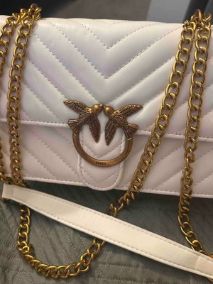 Pinko Love Bag shoulder bag, white with gold hardware