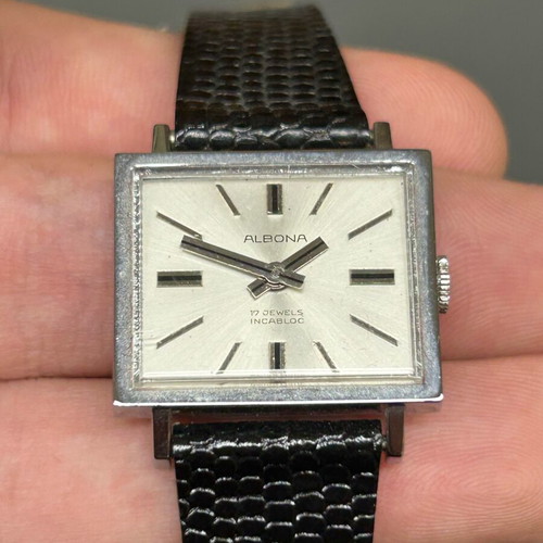 Albona 17 Jewels Swiss watch like new with leather strap