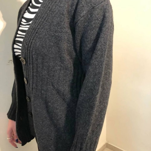Sisley knitted wool cardigan used, gray, size S-M
