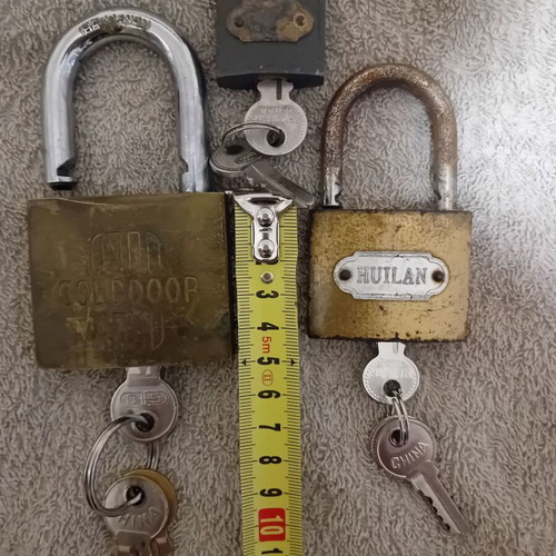 Padlocks used, pack of 3, functional