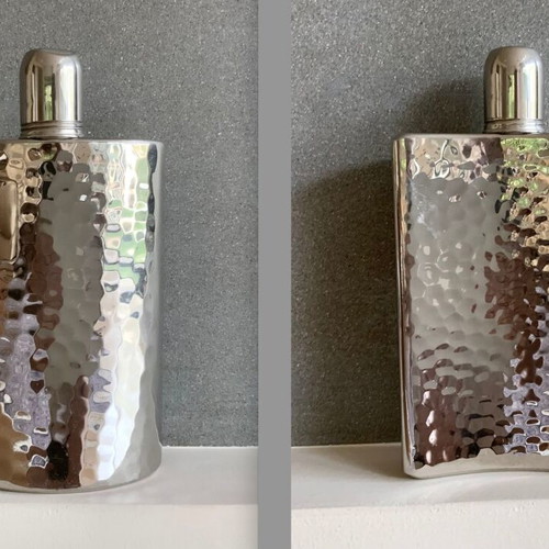 Antique hammered flask West Germany US Zone 1950s used