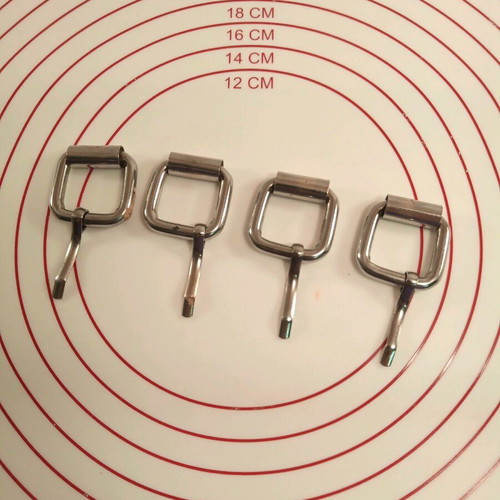 Metal hardware for bag and belt making, pack of 4 pieces