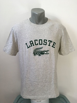 Lacoste men t-shirt gray used, cotton, size M