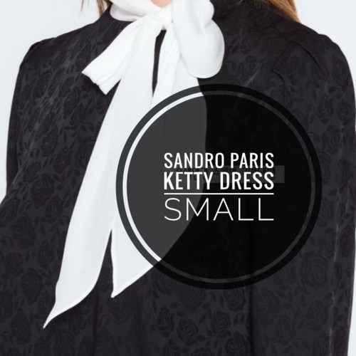 Sandro Paris dress like new, size S, black with silk detail
