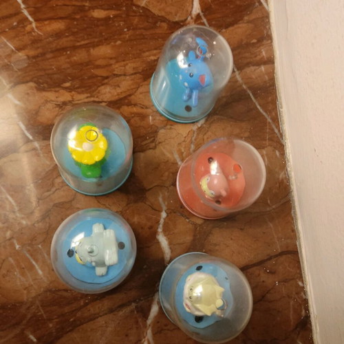 Pokémon figures used, set of 5, height 4.5 cm