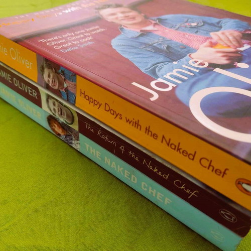 Jamie Oliver cook books used, set of 3 volumes