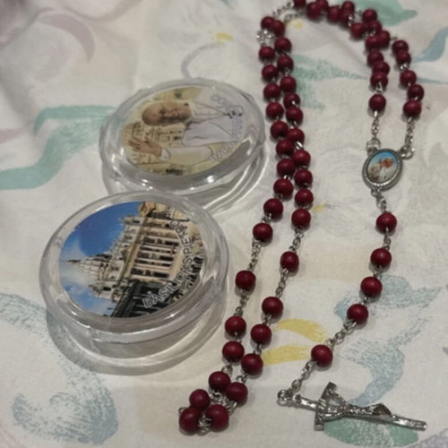 Rosario from Rome bracelet new, rosewood, 45 cm