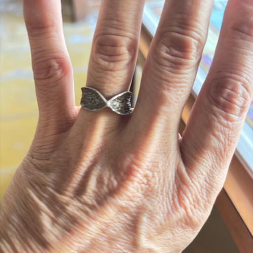 Silver ring with 20 mm diameter, size 62