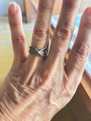 Silver ring with 20 mm diameter, size 62