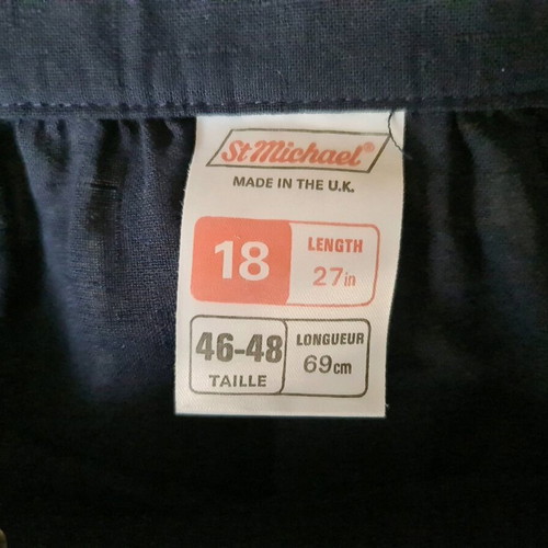 Vintage semi-transparent skirt used, St. Michael wrap, blue, size XXXL