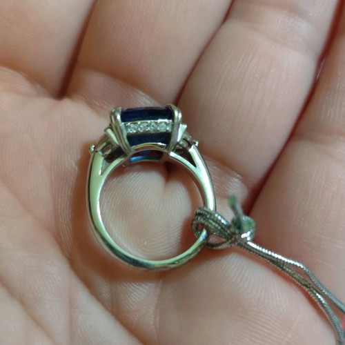 Swarovski ring size 50 used, blue crystal