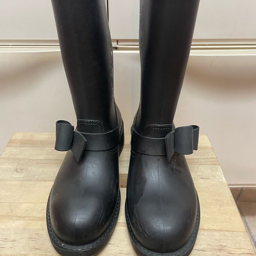Women's black galoshes boots size 39 like new with signs of use