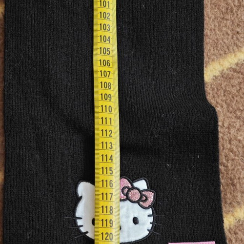 Hello Kitty hat and scarf set, black knit