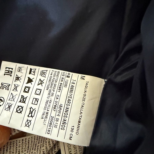 Benetton down jacket for kids size M used, blue