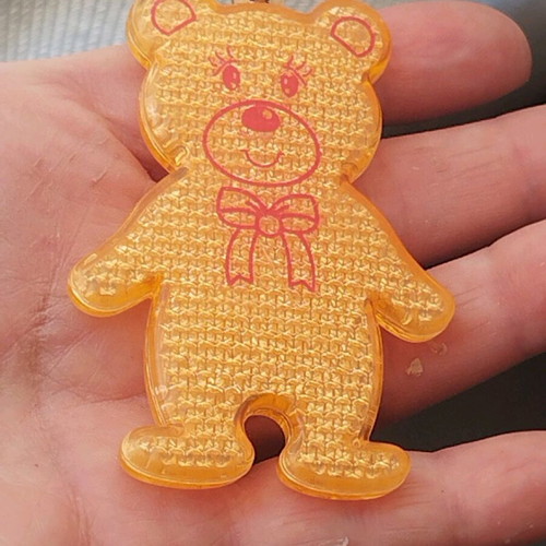 Reflective keychain Bear like new, yellow and orange