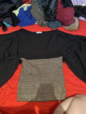 Mini dress like new, black and gold