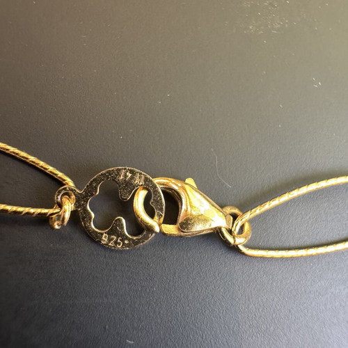 Gold-Plated Necklace 925 Silver With Oval Links Like New