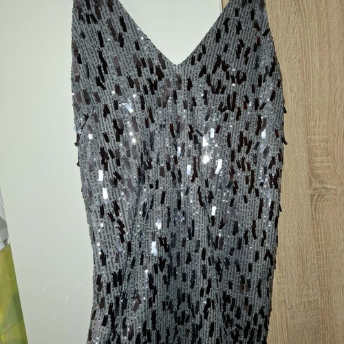 Dolce Domenica dress with sequins new, black and silver, size L