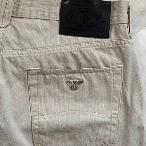 Vintage Armani Jeans beige cotton pants used, size XL