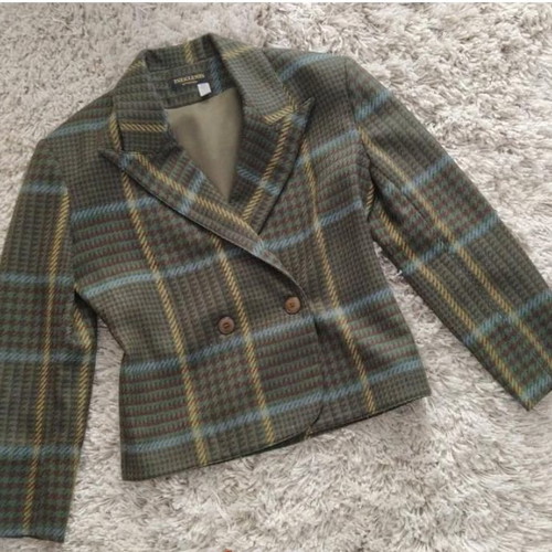 TSEKLENIS jacket used, vintage green, size M 38 10