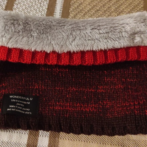 Winter fleece neck warmer new, red, size L