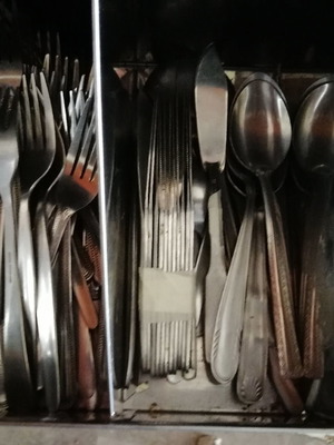 Cutlery set used, 160 pieces with stainless steel storage box