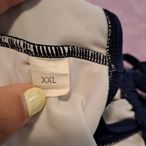 Shein bikini top, blue, cross back, cup D-E