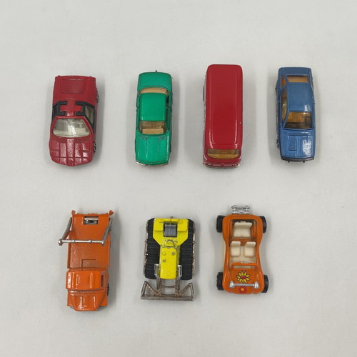 Majorette vintage toy cars used, set of 7