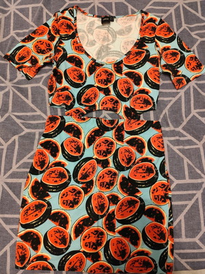 Fitted colorful dress ASOS used with detachable studded skirt size S