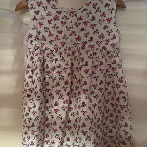 Zara floral dress with large bow like new, beige multicolor, size 104 cm
