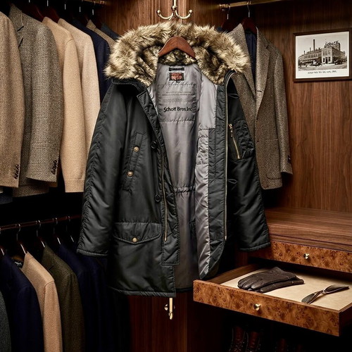 Schott NYC Type N-3B Extreme Cold Weather Roll-Up Parka Size L