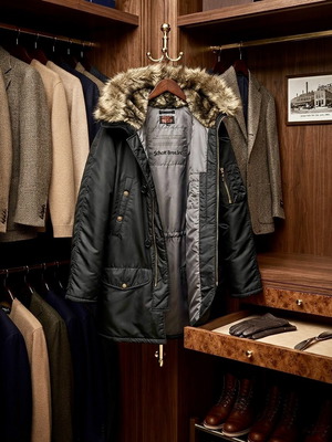 Schott NYC Type N-3B Extreme Cold Weather Roll-Up Parka Size L