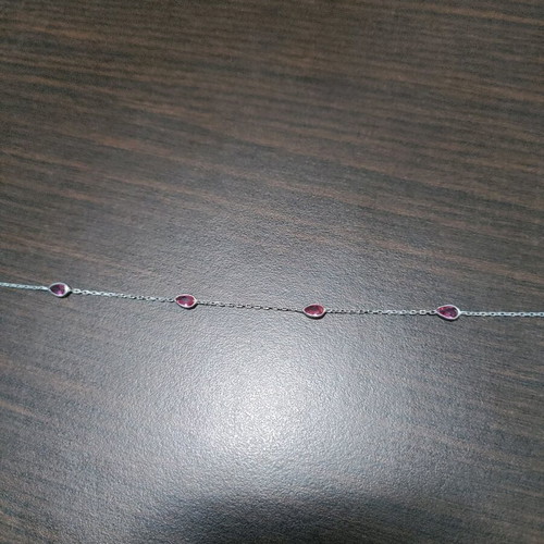 925 women's bracelet new with red stones