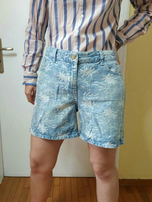 Tie Dye Denim Shorts XL Used, Marks & Spencer Tropical Floral Print