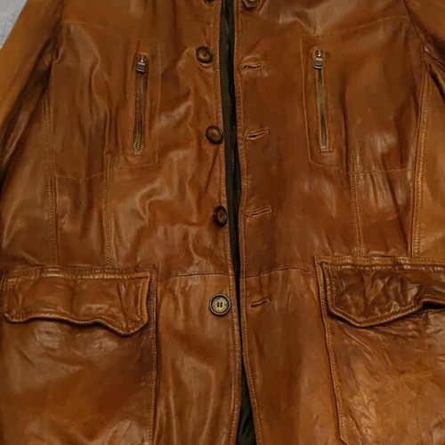 Milestone men's leather jacket like new, tan color, size XL