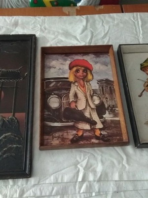 Three used vintage art frames
