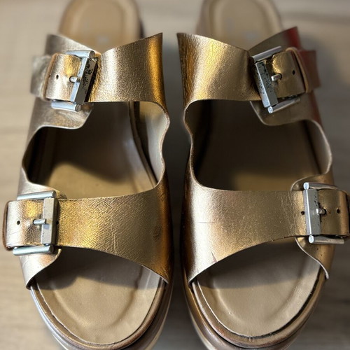 Janet Sport Platform Sandals size 40 used, gold