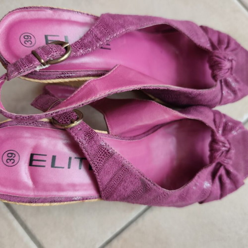 Elite platform sandals size 39, like new, purple