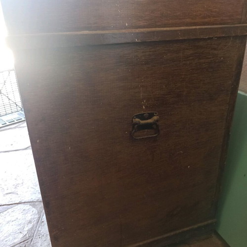 Wooden chest trunk used vintage bohemian style
